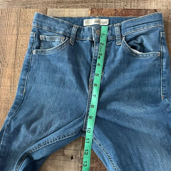 Topshop Moto Jamie Flare Blue Denim Jeans W28 - Picture 3 of 7